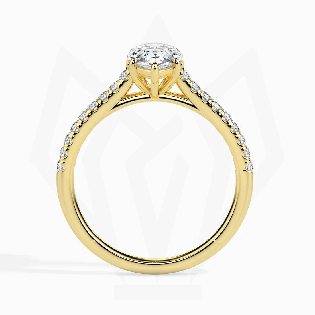 Pear Cut Solitaire Diamond Engagement Ring