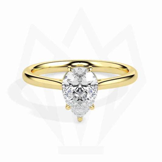 Pear Cut Solitaire Diamond Ring