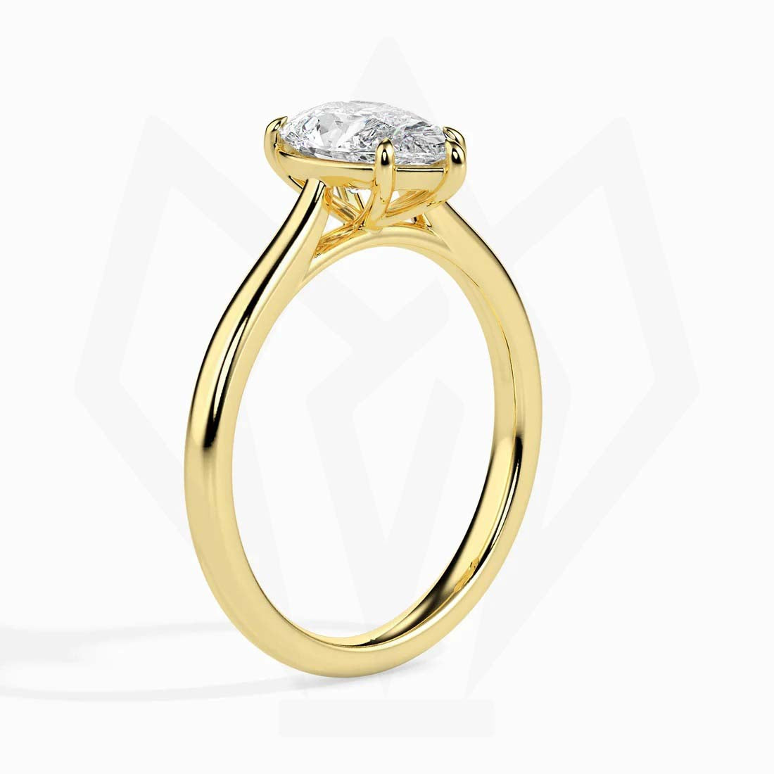 Pear Cut Solitaire Diamond Ring