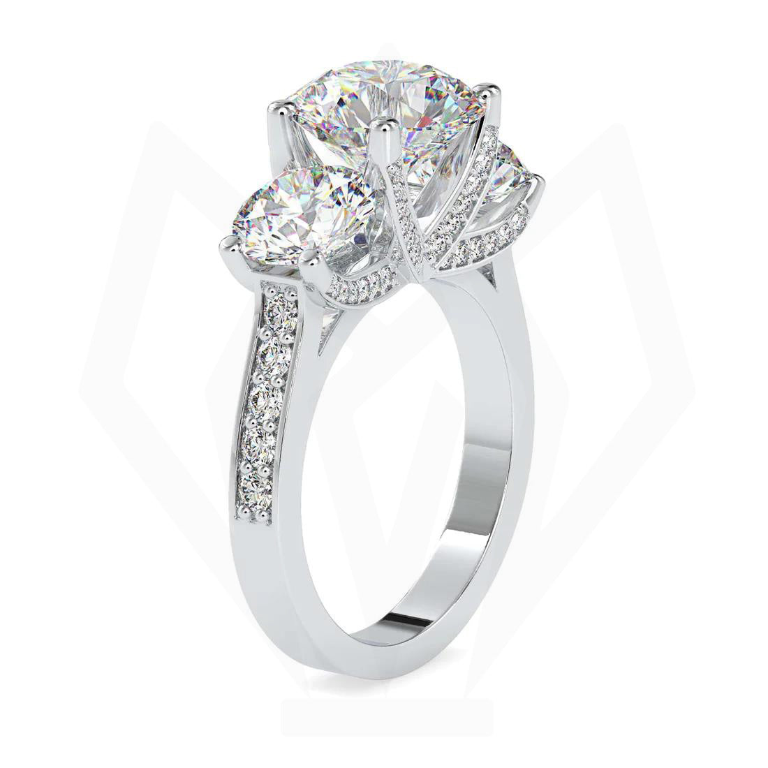 Three Stone Diamond Engagement Ring