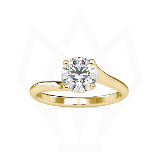 Asymmetric Solitaire Diamond Ring