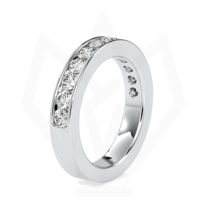 Channel setting Half Eternity Diamond Band