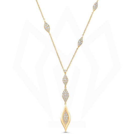 Unique Design Diamond Lariat Necklace