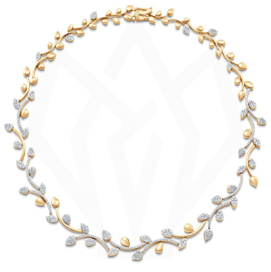 Leaf Design Diamond Choker Necklace